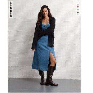 *American Eagle Chenille Beige Cardigan Sweater